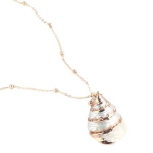 Collier Coquillage Or Et Blanc